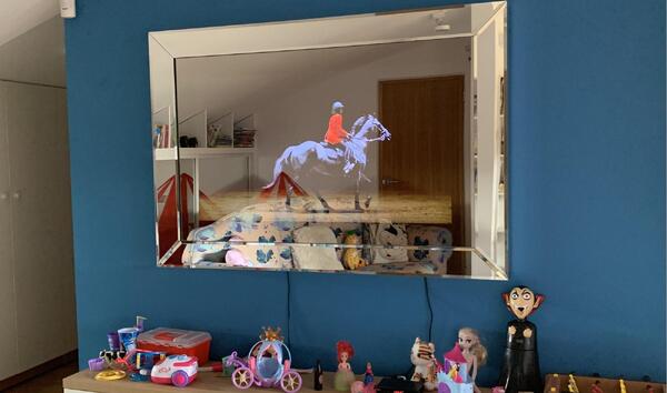 Hand Crafted Premium Crystal Frame Mirror Tv